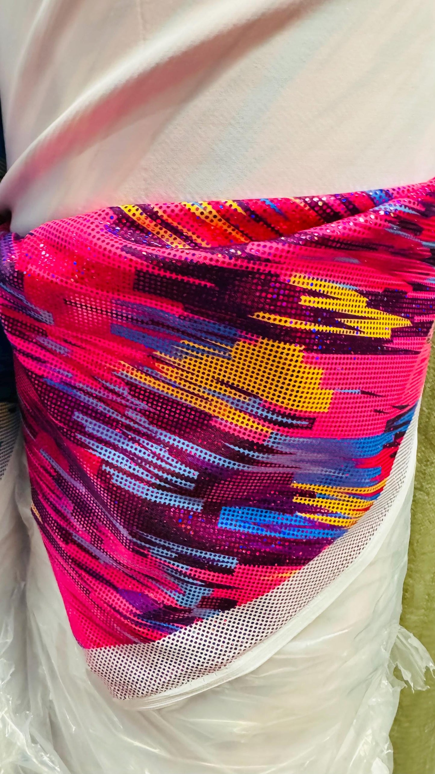 Graffiti Painting Abstract hologram metallic nylon spandex 4way stretch 58/60" Sold by the YD. Ships worldwide from Los Angeles California