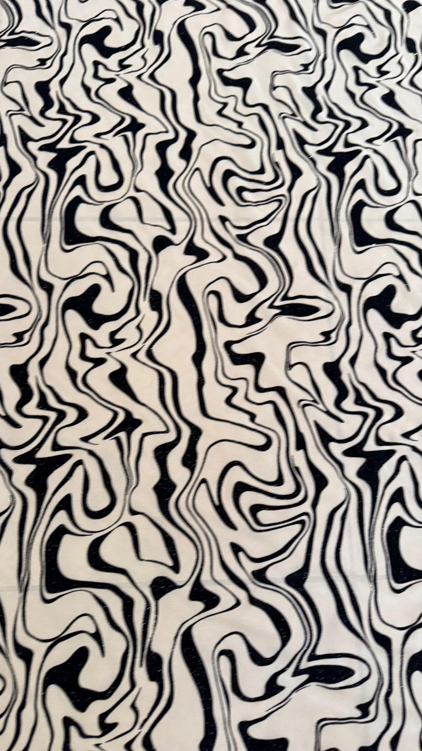New Abstract design on power mesh With flocking Nude/Black color  4-way stretch 58/60” Sold by the YD. Ships worldwide from Los Angeles CA