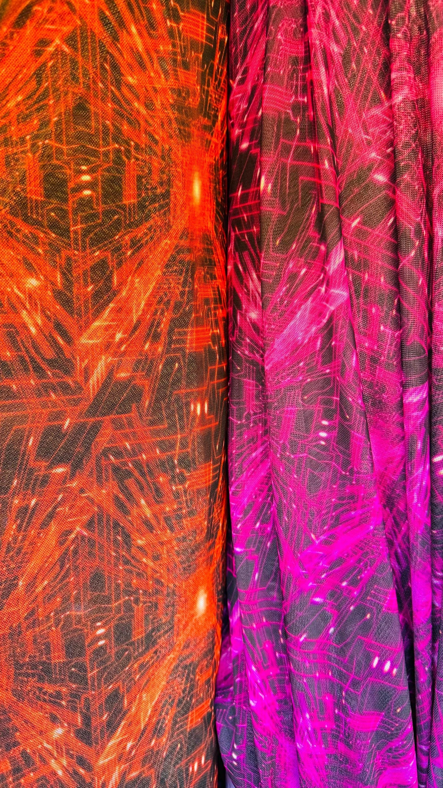 New modern 3D digital abstract design print on great quality of power mesh nylon spandex  4-way stretch 58/60” Sold by the YD.