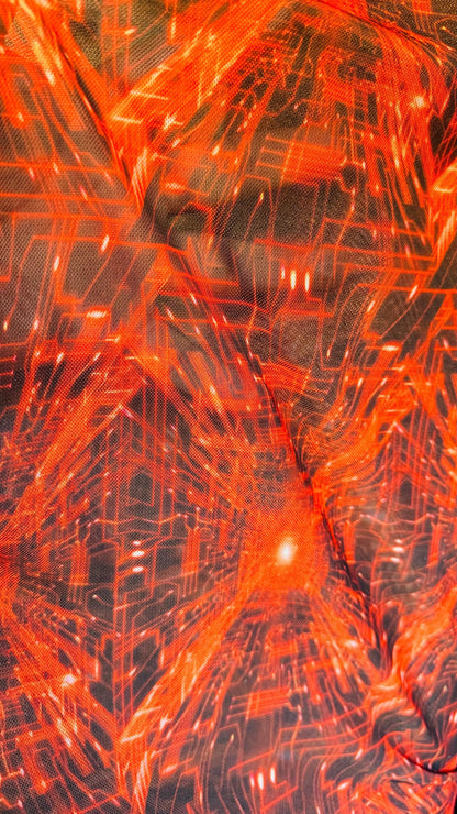 New modern 3D digital abstract design print on great quality of power mesh nylon spandex  4-way stretch 58/60” Sold by the YD.