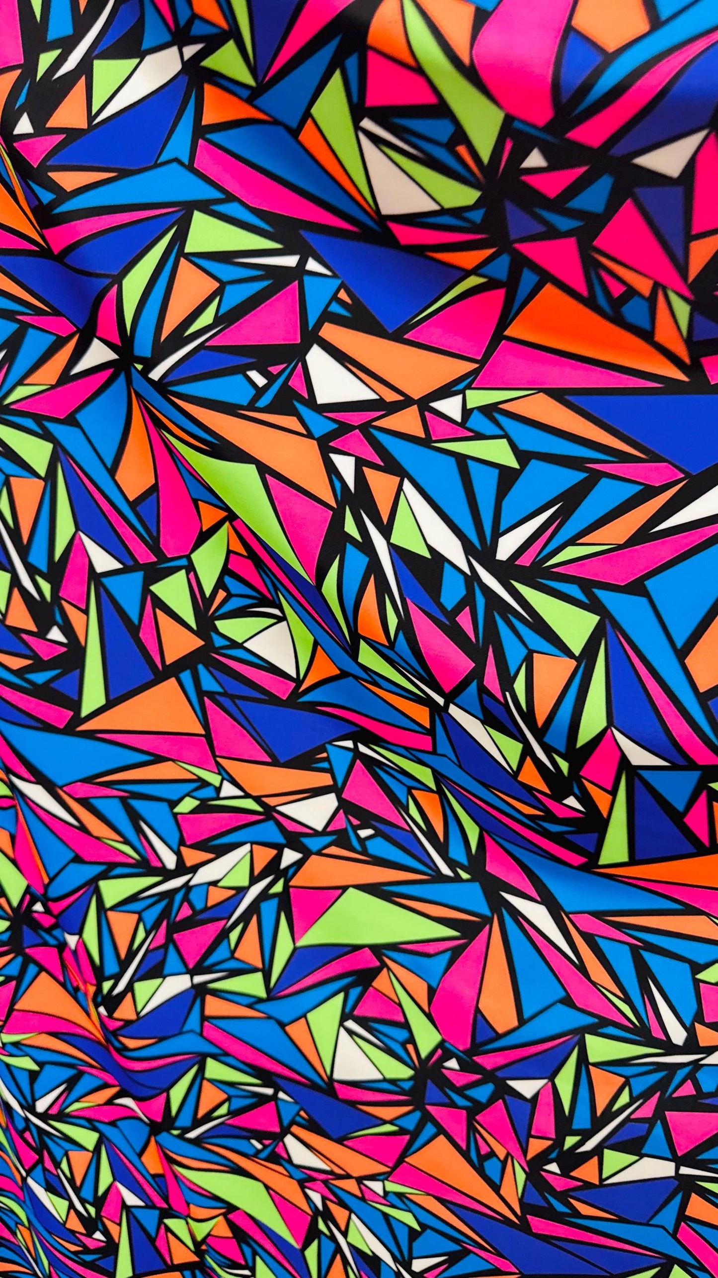 NEW Modern Geometric design Multicolor print on  nylon spandex 4way stretch 58/60" Sold by the YD. Ships worldwide from Los Angeles CA