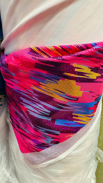 Graffiti Painting Abstract hologram metallic nylon spandex 4way stretch 58/60" Sold by the YD. Ships worldwide from Los Angeles California