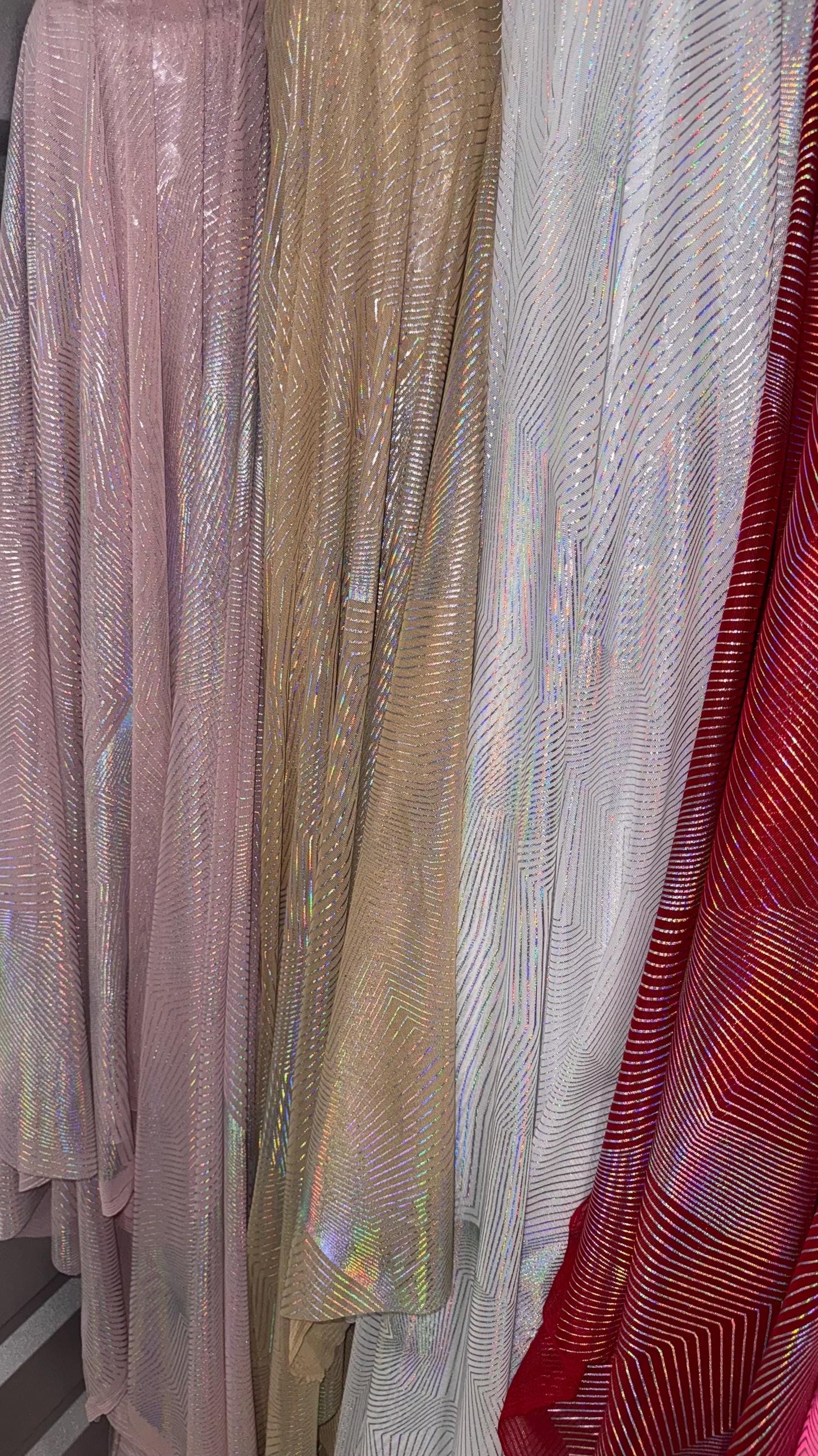 NEW Geometric Digital design Metallic Power  mesh nylon spandex 4-way stretch 58/60” Sold by the YD. Ships Worldwide from Los Angeles CA