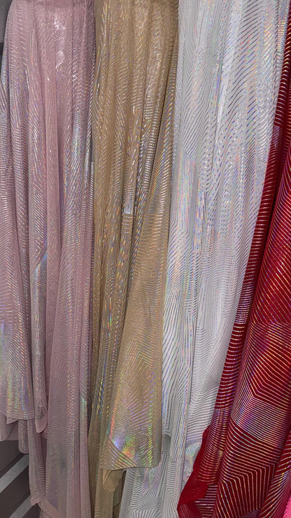 NEW Geometric Digital design Metallic Power  mesh nylon spandex 4-way stretch 58/60” Sold by the YD. Ships Worldwide from Los Angeles CA