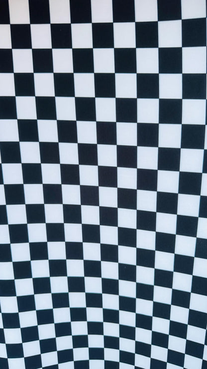 NEW Checkers and Harlequin design print on neoprene super techno 2-way stretch 58/60” Sold by the YD. Ships Worldwide from Los Angeles CA