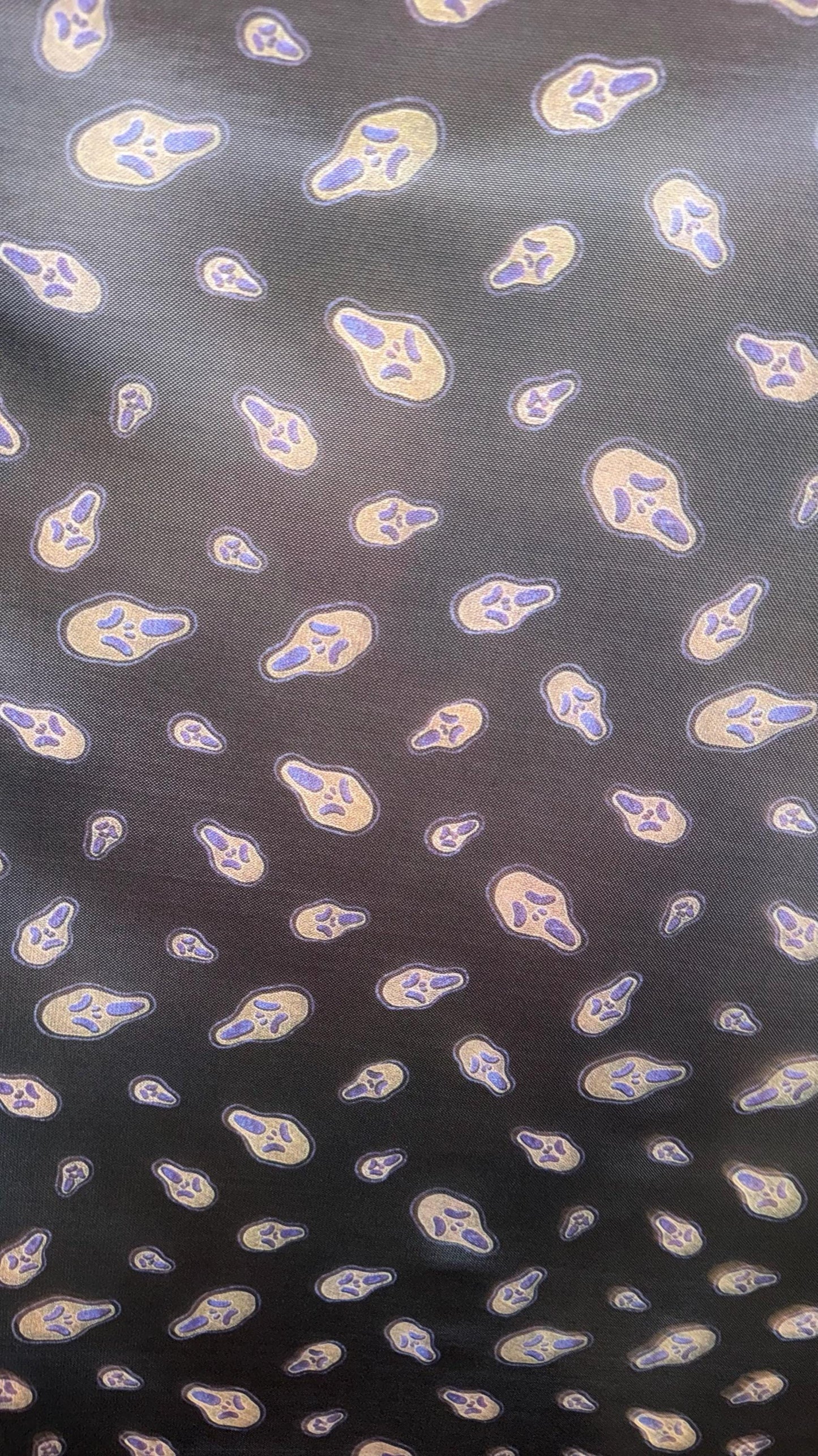 New Ghost design print on  power mesh 4-way stretch 58/60” Sold by the YD. Ships worldwide from Los Angeles California USA.