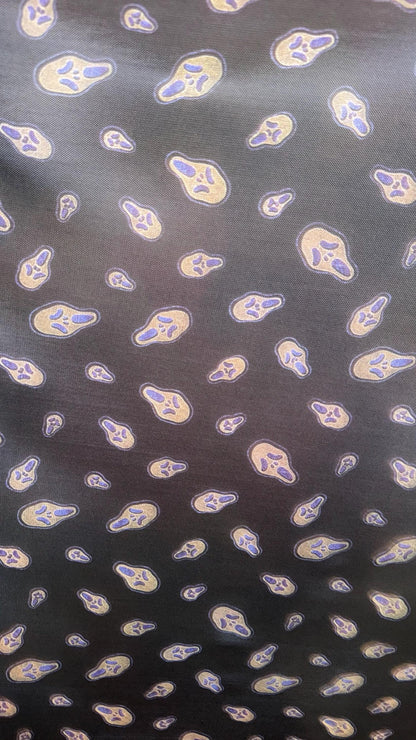New Ghost design print on  power mesh 4-way stretch 58/60” Sold by the YD. Ships worldwide from Los Angeles California USA.