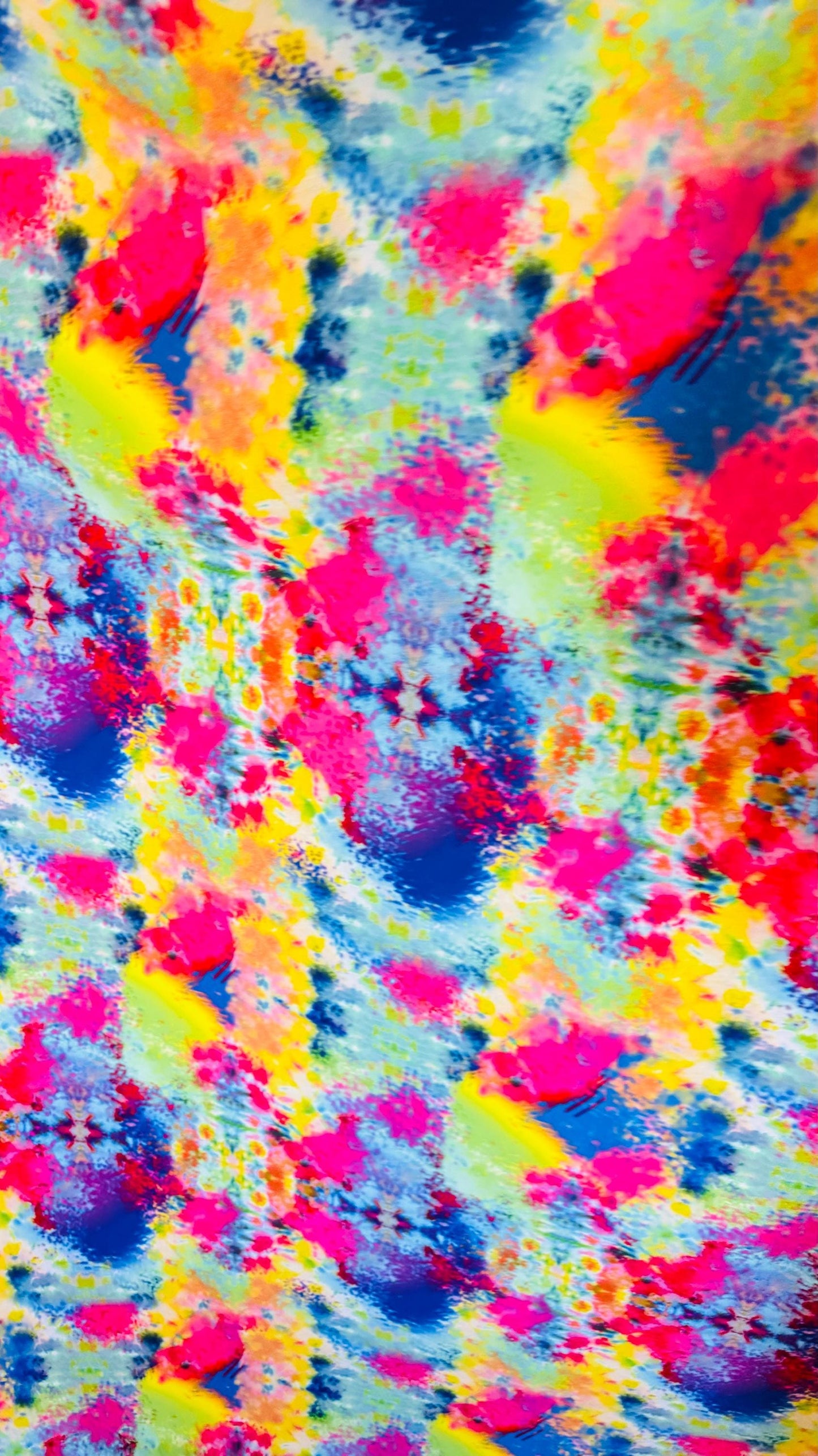New tie dye multicolor print on best quality of Poly spandex 4-way stretch 58/60” Sold by the YD. Ships Worldwide from Los Angeles Californi