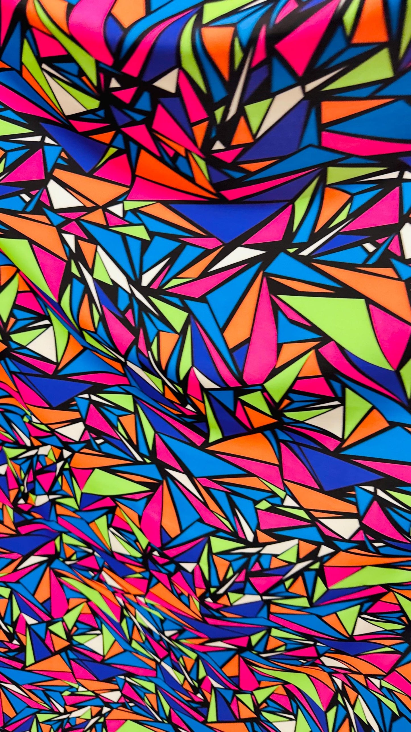 NEW Modern Geometric design Multicolor print on  nylon spandex 4way stretch 58/60" Sold by the YD. Ships worldwide from Los Angeles CA