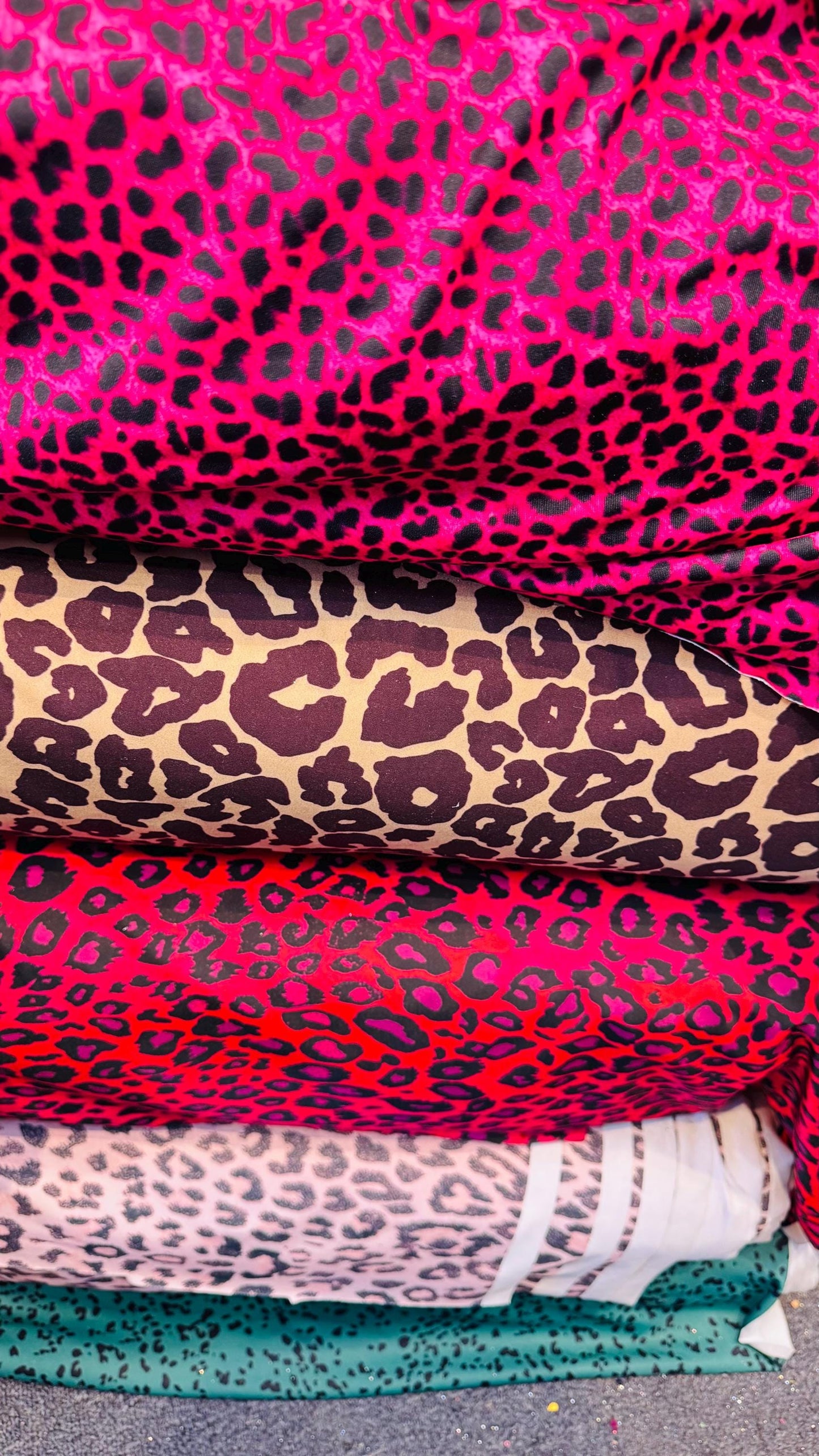 New Exotic Leopard Various designs on 4way stretch Nylon spandex 58/60" Sold by the YD. Ships worldwide from Los Angeles California USA