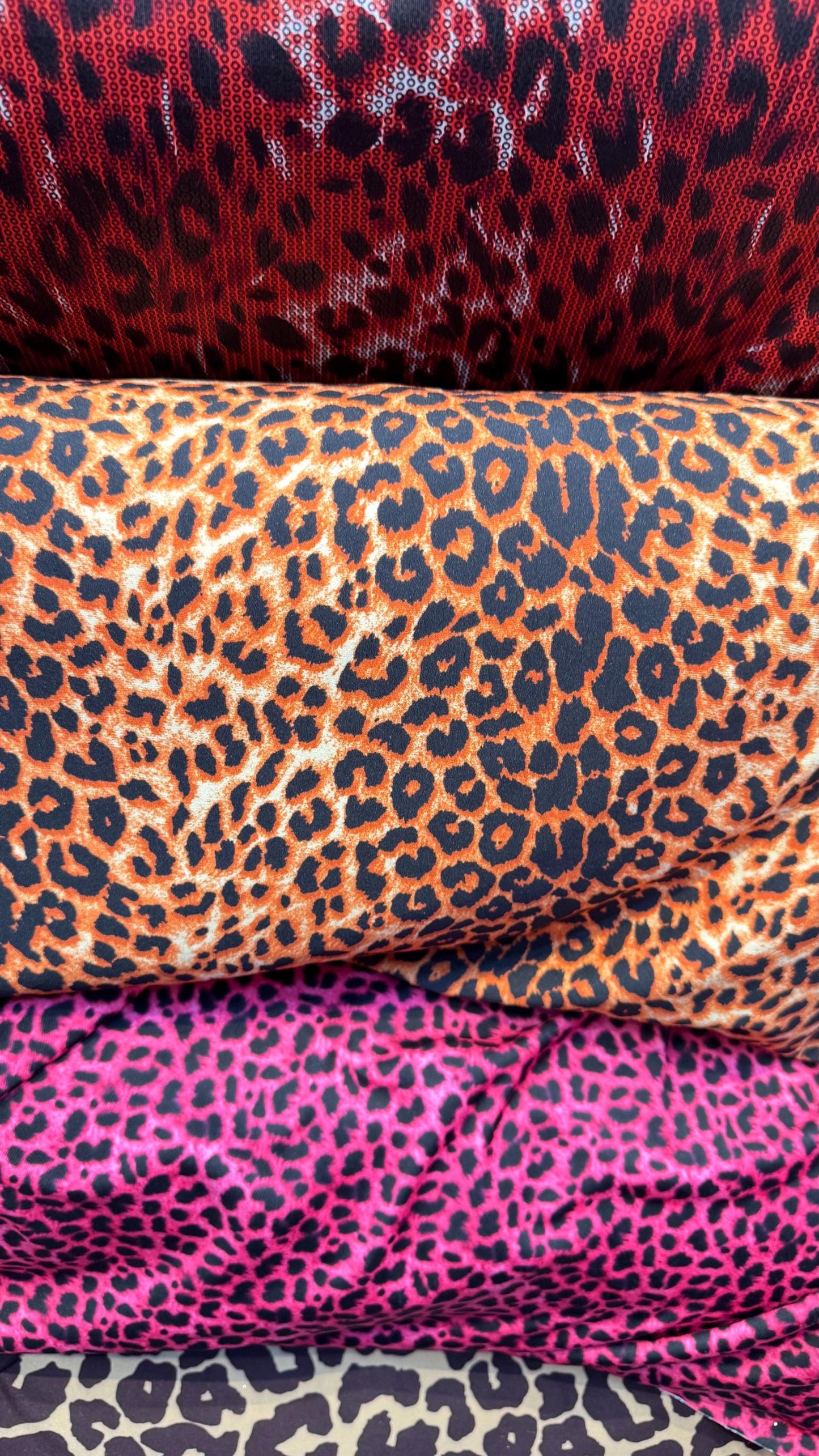 New Exotic Leopard Various designs on 4way stretch Nylon spandex 58/60" Sold by the YD. Ships worldwide from Los Angeles California USA