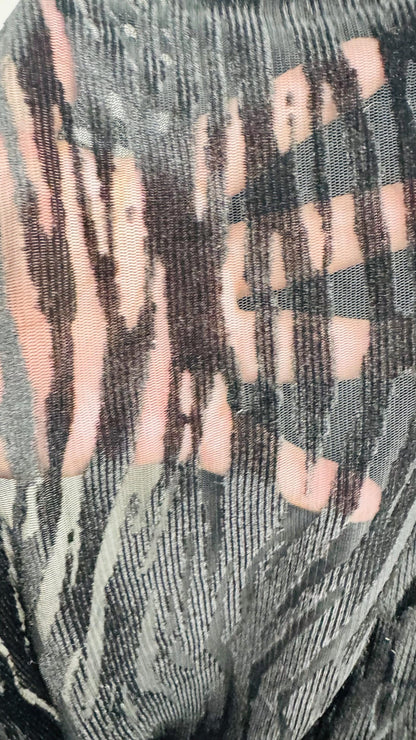 New Exotic Zebra design high quality of burnout 2-way stretch velvet Black /Black 58/60” Sold by the YD. Ships worldwide from Los Angeles