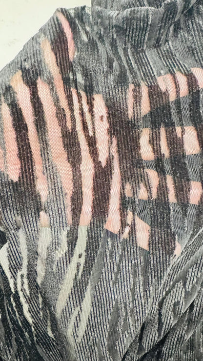 New Exotic Zebra design high quality of burnout 2-way stretch velvet Black /Black 58/60” Sold by the YD. Ships worldwide from Los Angeles