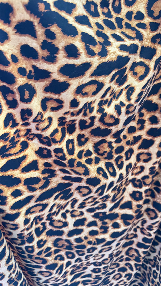 Wild Leopard design Natural Color print on poly spandex medium weight 4-way stretch 58/60” High quality fabrics by AlexLAFabrics