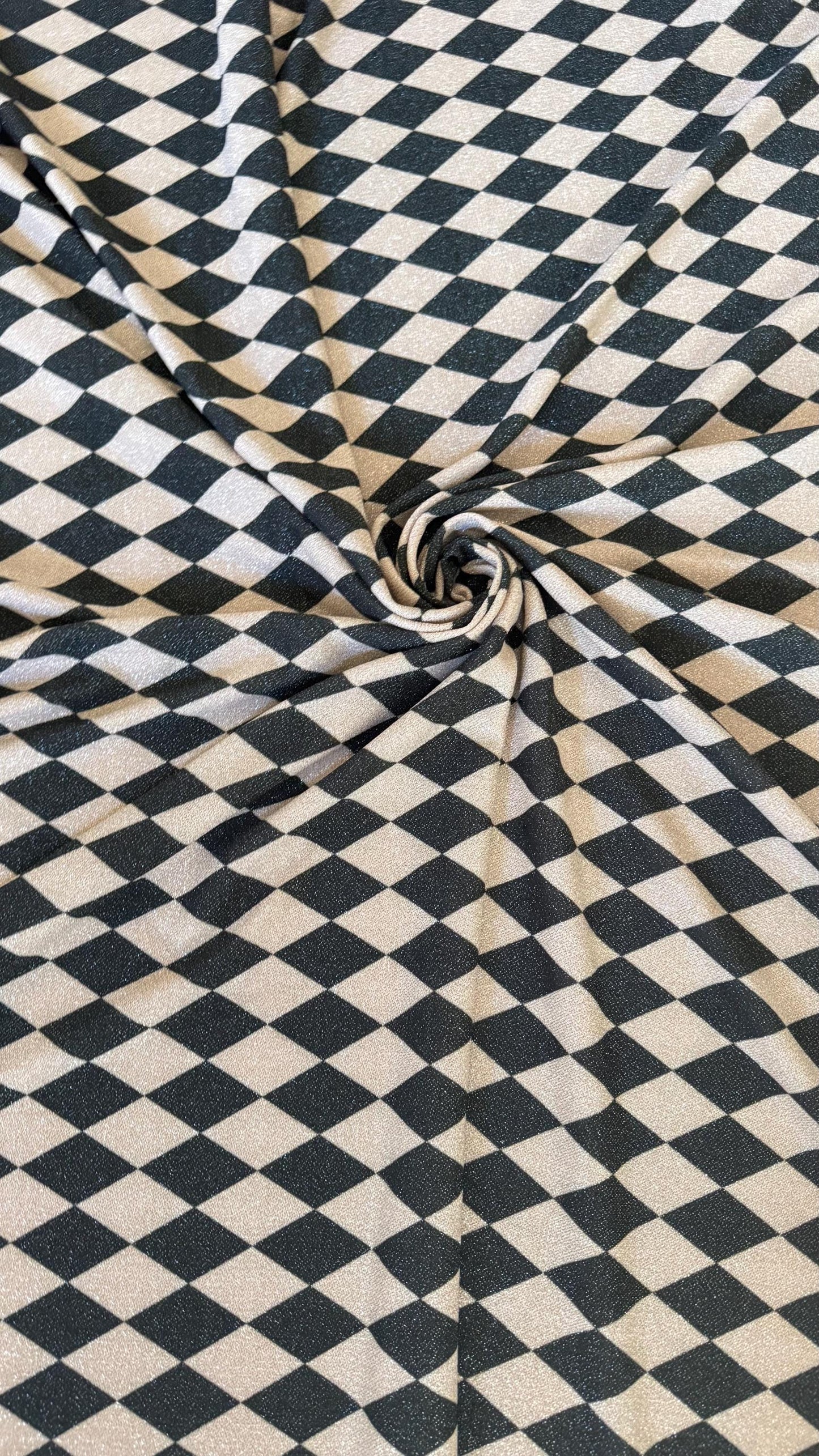 Harlequin design Gold/Black on Metallic Lurex spandex 2-way stretch 58/60” High quality fabrics by AlexLAFabrics