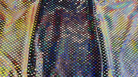 New Diamond design Iridescent sequins on Great quality of stretch Velvet  4-way stretch 58/60" Sold by the YD. Ships Worldwide From LA CA