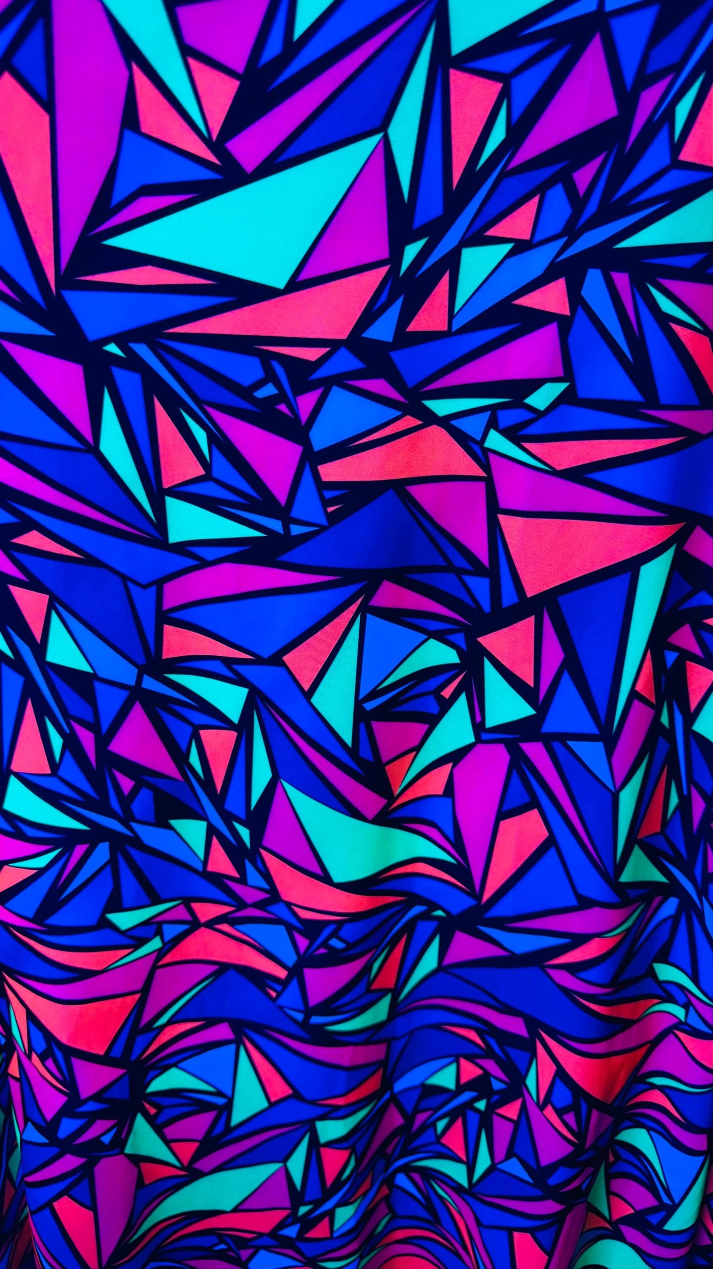 New UV light reflective fabric abstract Shattered Glass design Multicolor on best quality of nylon spandex 4way stretch 58/60" Sold by the Y