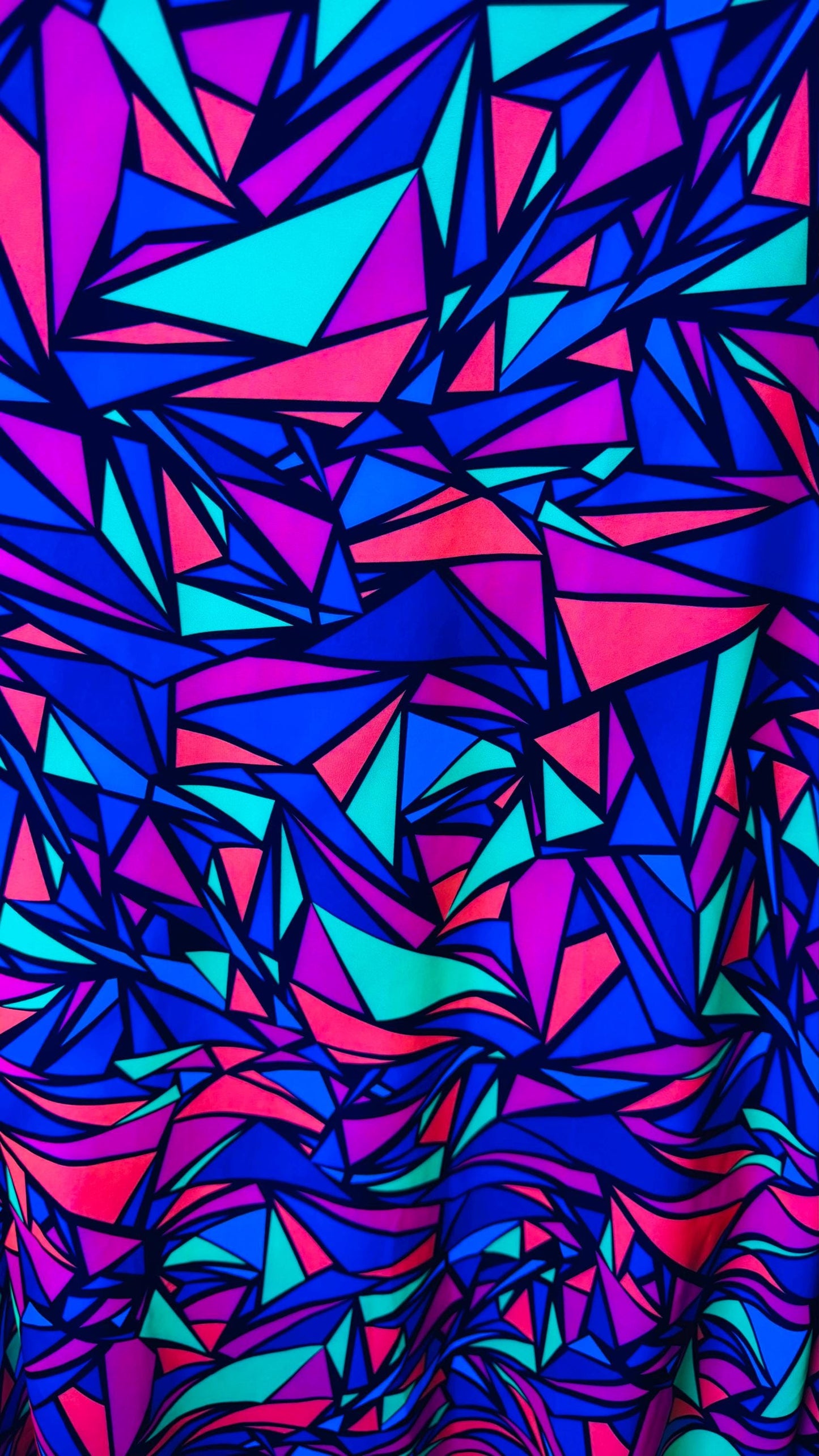 New UV light reflective fabric abstract Shattered Glass design Multicolor on best quality of nylon spandex 4way stretch 58/60" Sold by the Y