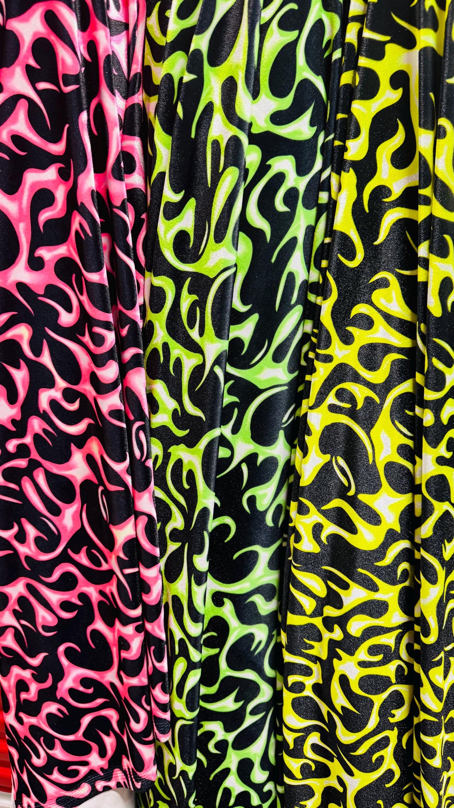 NEW Luxury Flames design print on great quality of stretch velvet 4-way stretch 58/60” Sold by the YD. Ships Worldwide from Los Angeles CA