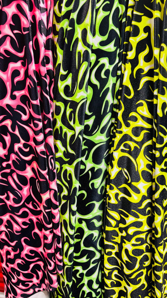 NEW Luxury Flames design print on great quality of stretch velvet 4-way stretch 58/60” Sold by the YD. Ships Worldwide from Los Angeles CA