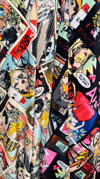 NEW Luxury Comics design print on great quality of stretch velvet 4-way stretch 58/60” Sold by the YD. Ships Worldwide from Los Angeles CA