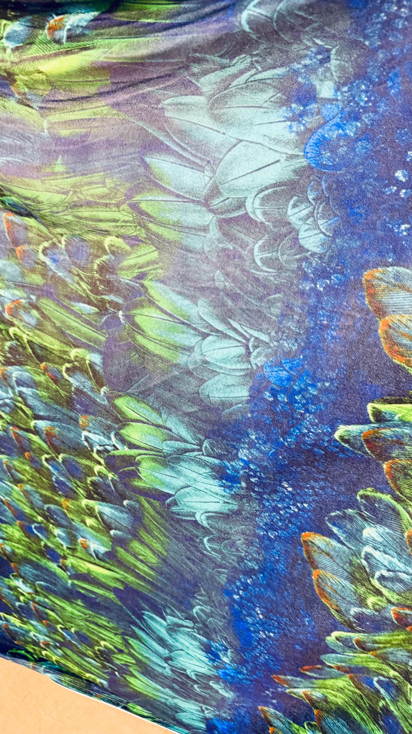 New Feathers Peacock design on heavy stretch velvet 4way stretch 58/60" Sold by the YD. Ships worldwide from Los Ángeles California USA.