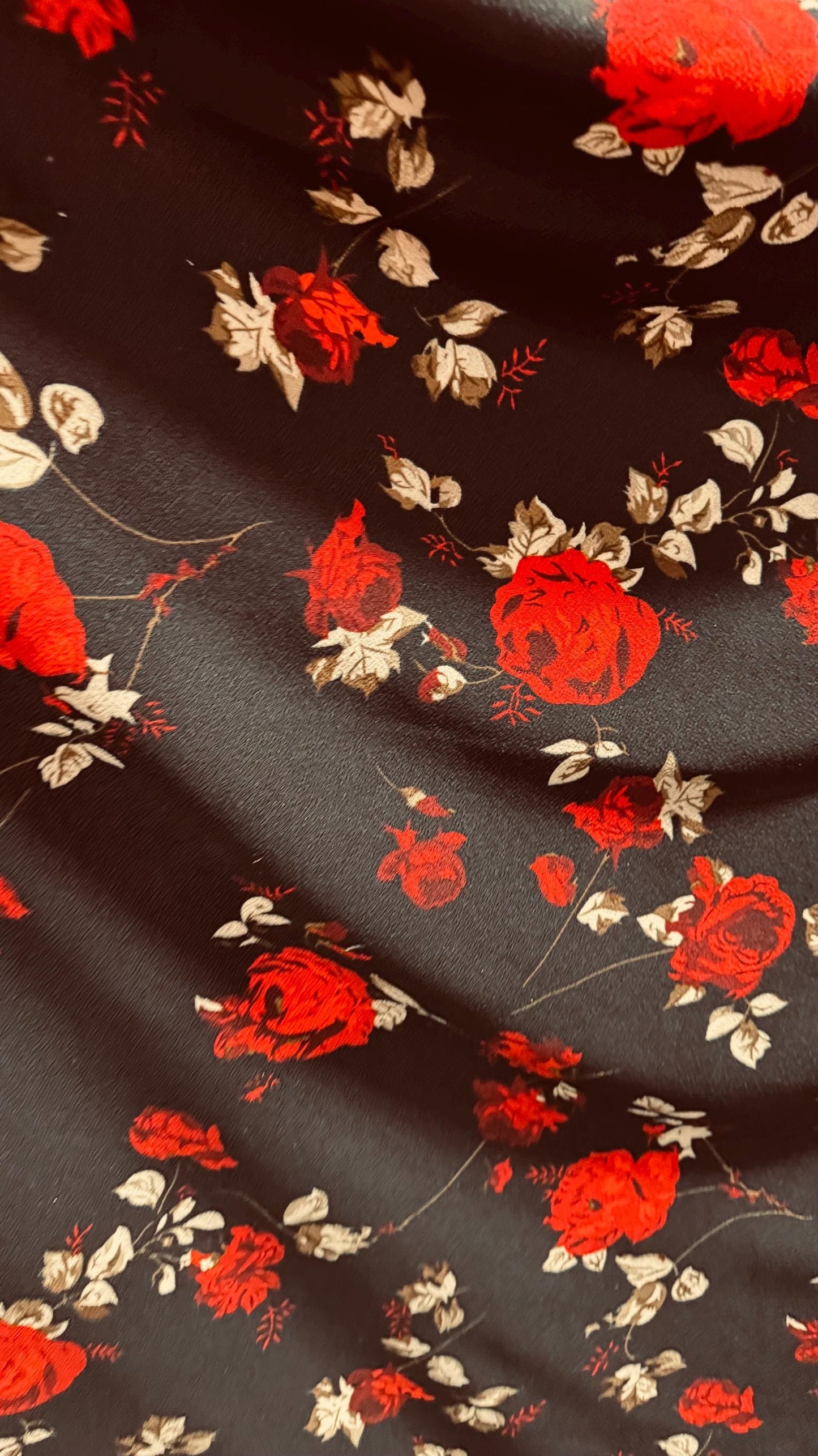 New flower design on poly spandex medium weight 4-way stretch 58/60” Sold by the YD. Ships worldwide from Los Angeles California USA.