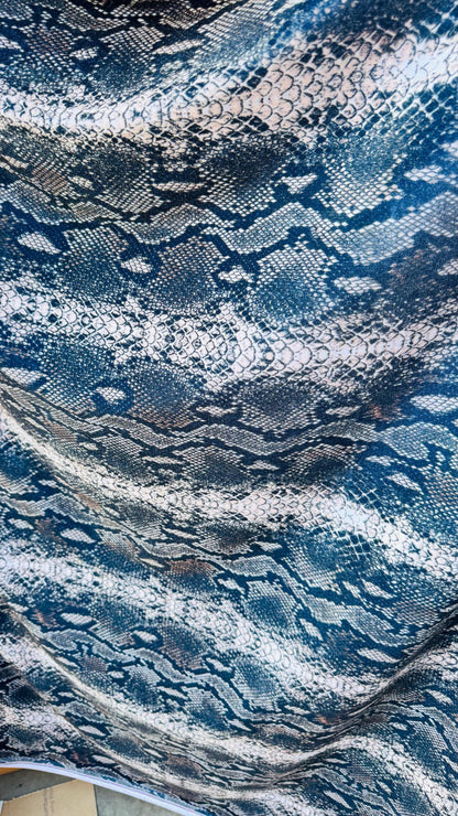NEW Exotic King Cobra design print on great quality of stretch velvet Brown/Taupe 4-way stretch 58/60” Sold by the YD. High quality fabrics