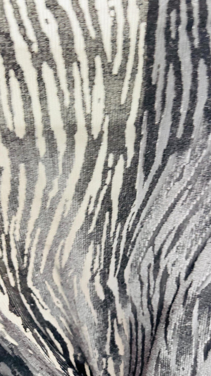 New Exotic Zebra design high quality of burnout 2-way stretch velvet Black /Black 58/60” Sold by the YD. Ships worldwide from Los Angeles