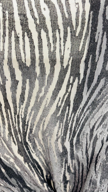 New Exotic Zebra design high quality of burnout 2-way stretch velvet Black /Black 58/60” Sold by the YD. Ships worldwide from Los Angeles