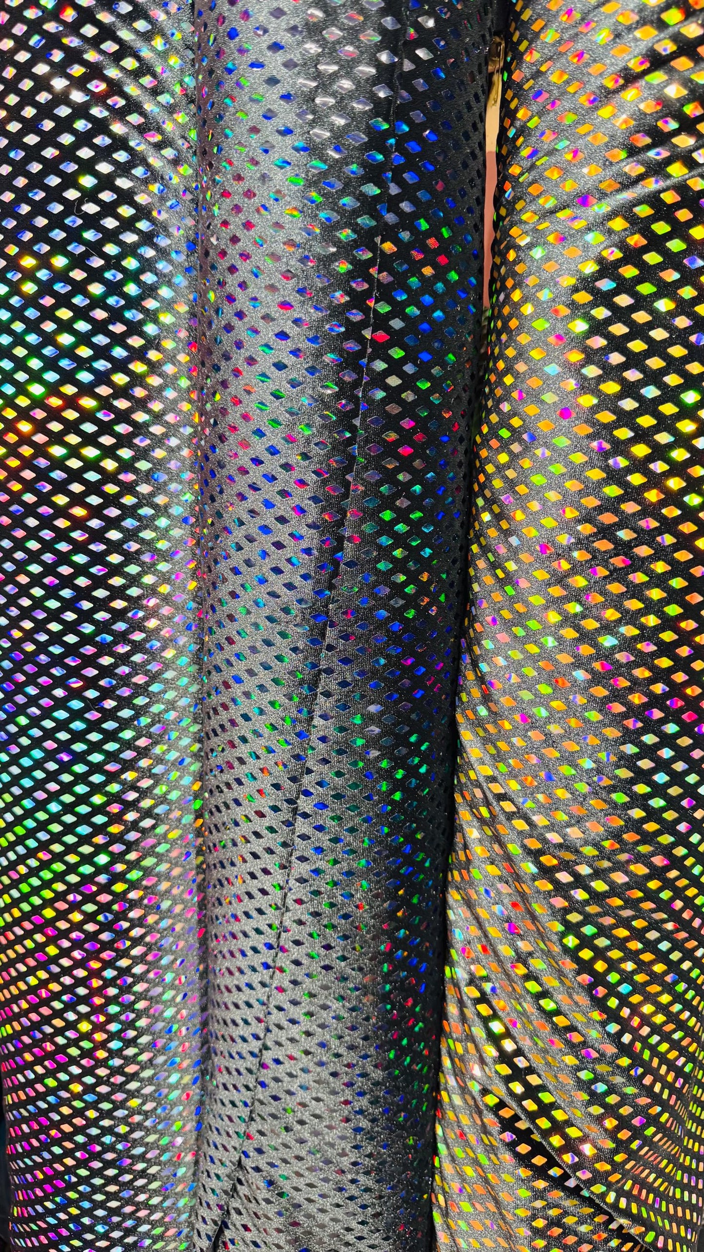 New Diamond Geometric design Sequins on stretch velvet  4-way stretch 58/60” Sold by the YD. Ships worldwide from Los Angeles California