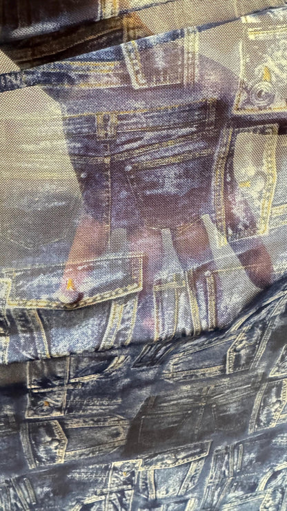 NEW Denim Jeans design Indigo Color print on great quality of power mesh 4-way stretch 58/60” High Quality fabrics by AlexLAFabrics