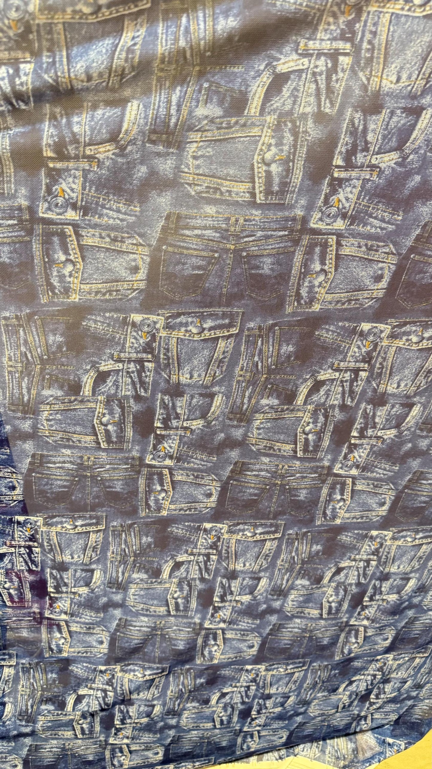 NEW Denim Jeans design Indigo Color print on great quality of power mesh 4-way stretch 58/60” High Quality fabrics by AlexLAFabrics