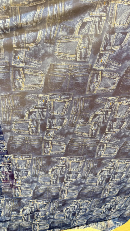 NEW Denim Jeans design Indigo Color print on great quality of power mesh 4-way stretch 58/60” High Quality fabrics by AlexLAFabrics