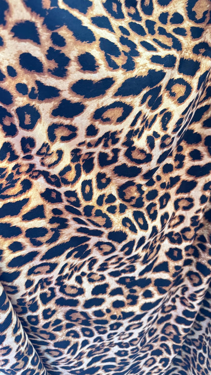 Wild Leopard design Natural Color print on poly spandex medium weight 4-way stretch 58/60” High quality fabrics by AlexLAFabrics