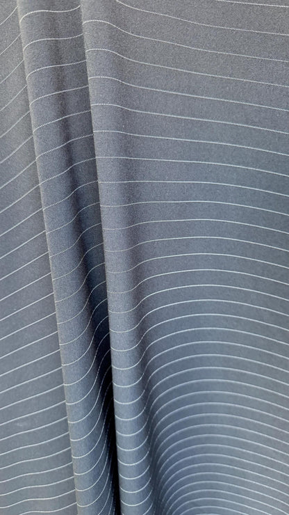 Pin stripes on poly spandex 2-way stretch 58/60” Sold by the YD. Ships worldwide from Los Angeles California USA. High quality fabrics