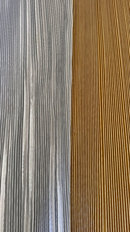 Deluxe Accordion 1/2” Metallic pleated lame super shiny fabric 45” Sold by the YD. Ships worldwide from Los Angeles California USA.