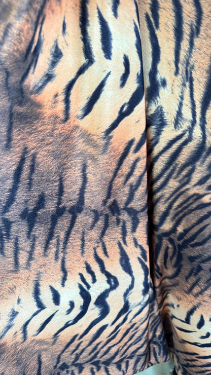 New Exotic Tiger and Leopard design print on stretch velvet best quality 58/60” Sold by the YD. Ships worldwide from Los Angeles California