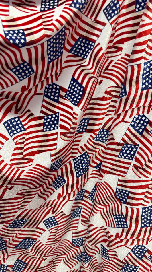 NEW Luxury American Flag design print on great quality of stretch velvet 4-way stretch 58/60” Sold by the YD. Ships Worldwide from L.A