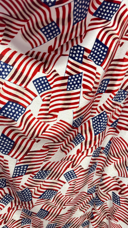 NEW Luxury American Flag design print on great quality of stretch velvet 4-way stretch 58/60” Sold by the YD. Ships Worldwide from L.A