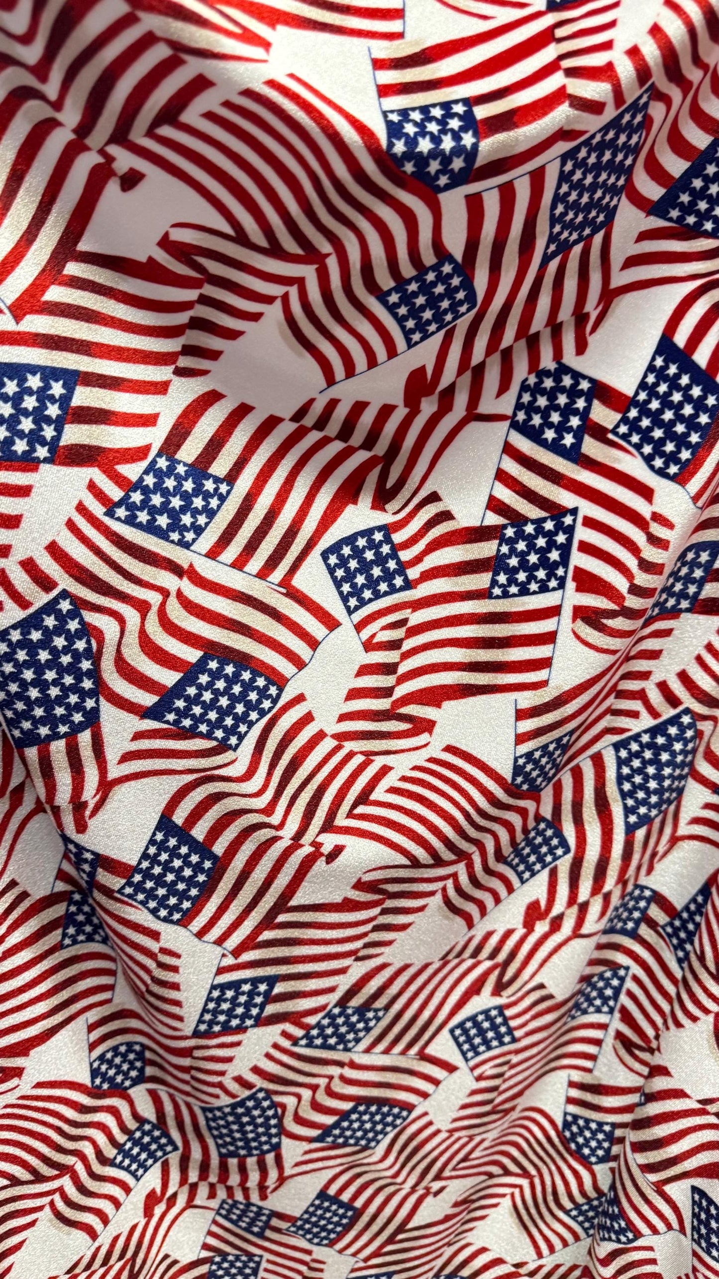 NEW Luxury American Flag design print on great quality of stretch velvet 4-way stretch 58/60” Sold by the YD. Ships Worldwide from L.A