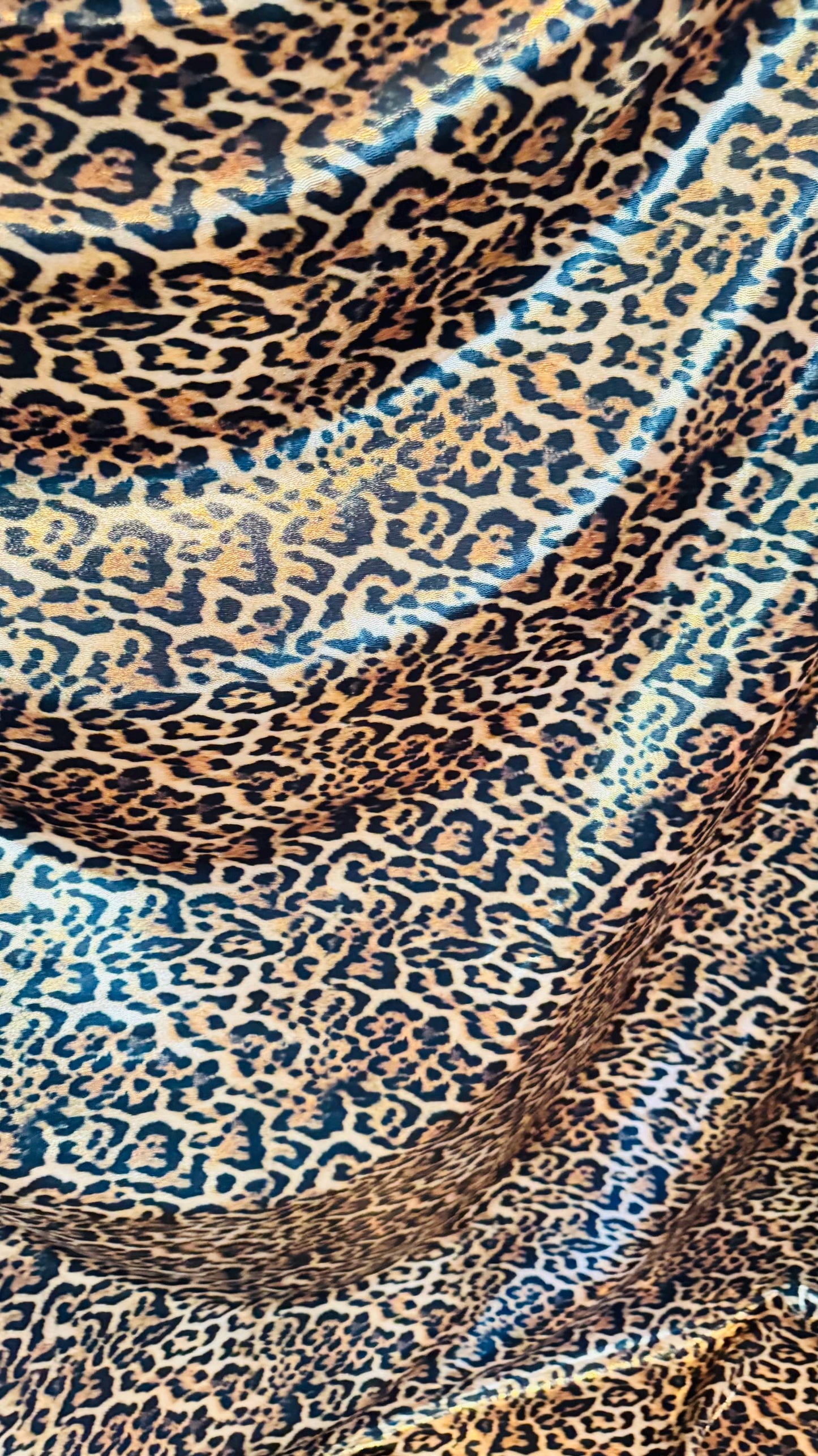 New Jaguar design metallic nylon spandex with foggy foil 4-way stretch i 58/60” Sold by the YD. Ships worldwide from Los Angeles California