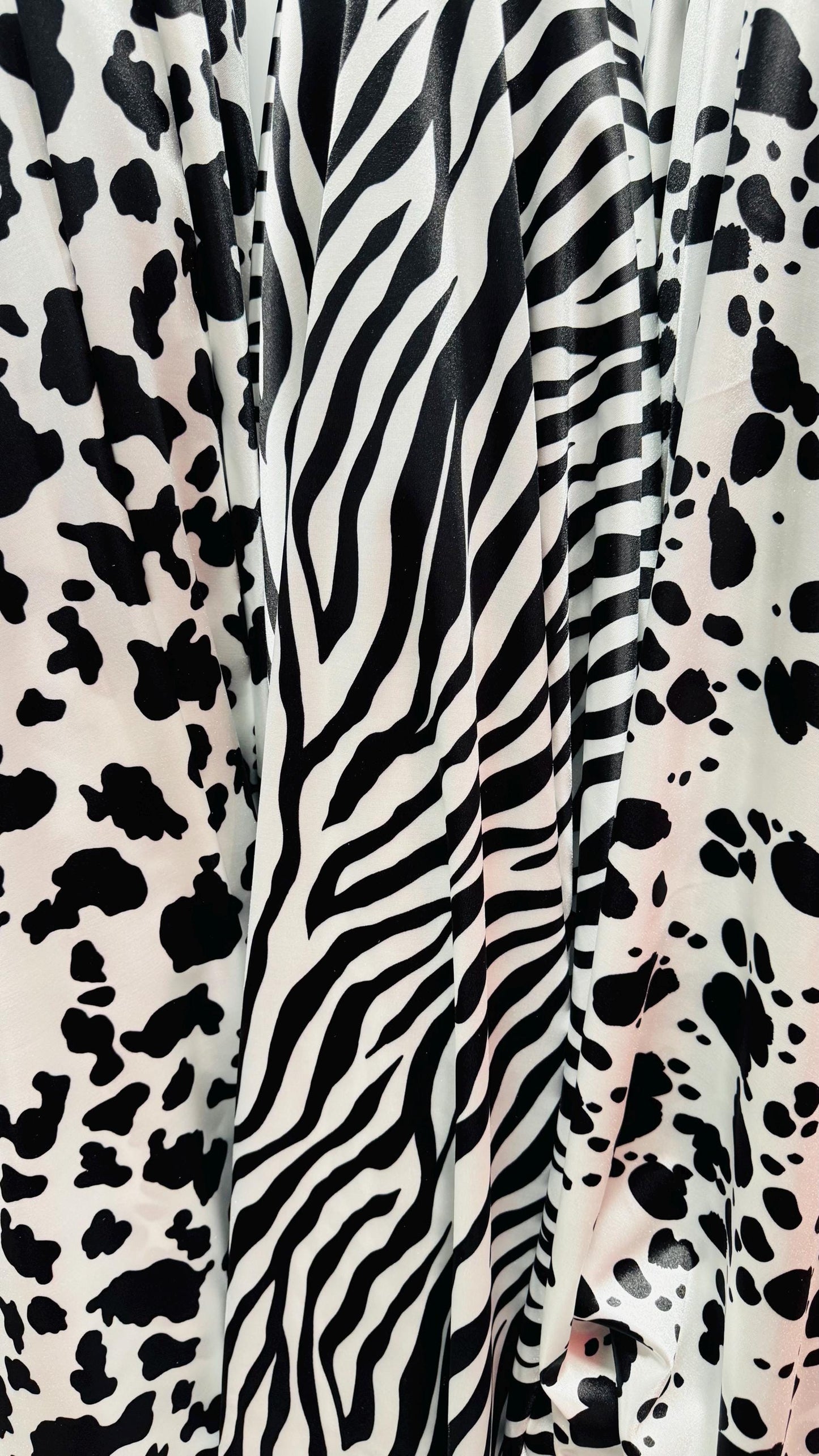 Exotic Animals designs print on super shiny satin spandex 4-way stretch 58/60” High quality spandex fabrics by AlexLAFabrics