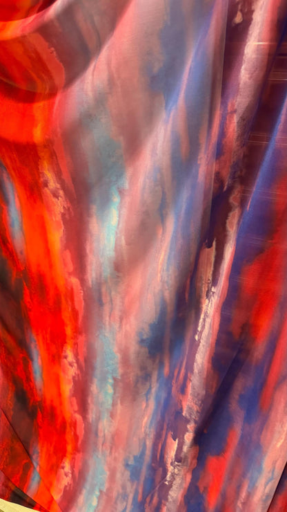 New Tie Dye Abstract nylon power mesh Multicolor 4-way stretch 58/60” Sold by the YD. Ships worldwide from Los Angeles California USA.