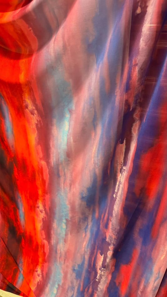 New Tie Dye Abstract nylon power mesh Multicolor 4-way stretch 58/60” Sold by the YD. Ships worldwide from Los Angeles California USA.