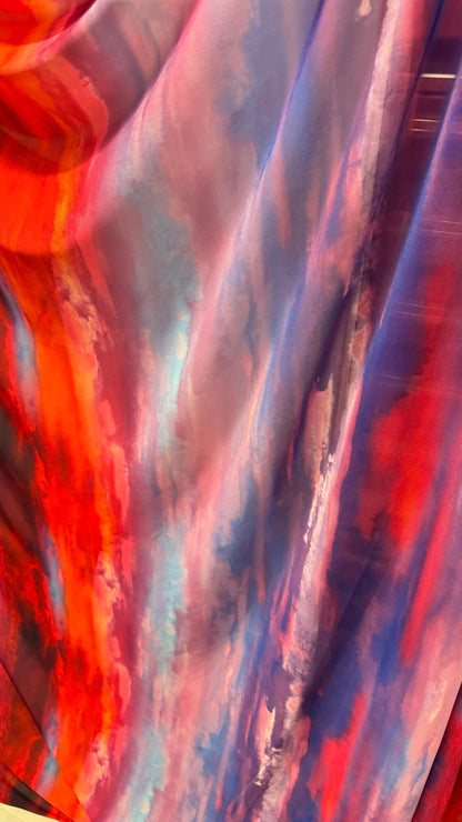 New Tie Dye Abstract nylon power mesh Multicolor 4-way stretch 58/60” Sold by the YD. Ships worldwide from Los Angeles California USA.