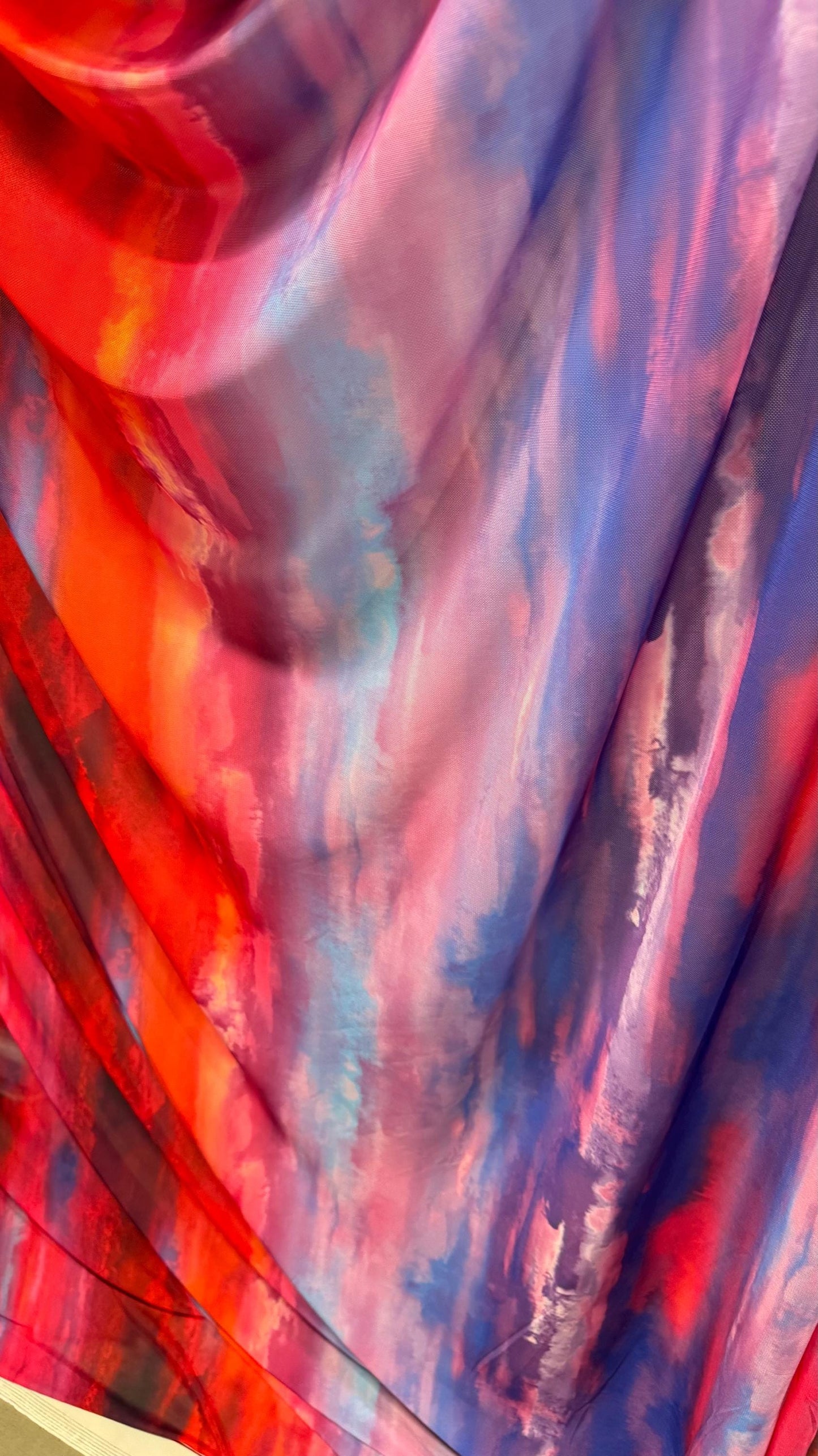 New Tie Dye Abstract nylon power mesh Multicolor 4-way stretch 58/60” Sold by the YD. Ships worldwide from Los Angeles California USA.