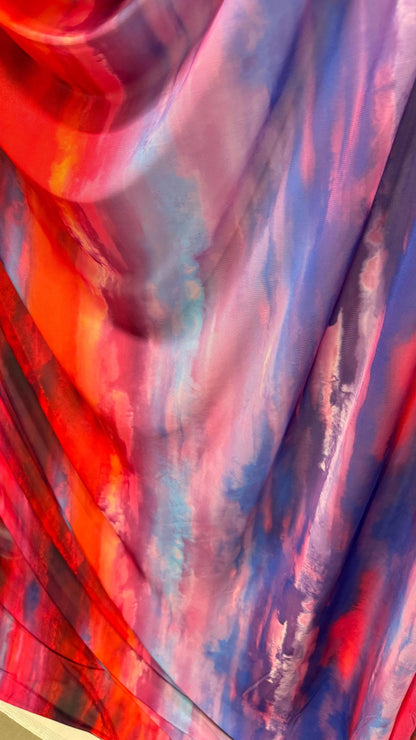 New Tie Dye Abstract nylon power mesh Multicolor 4-way stretch 58/60” Sold by the YD. Ships worldwide from Los Angeles California USA.