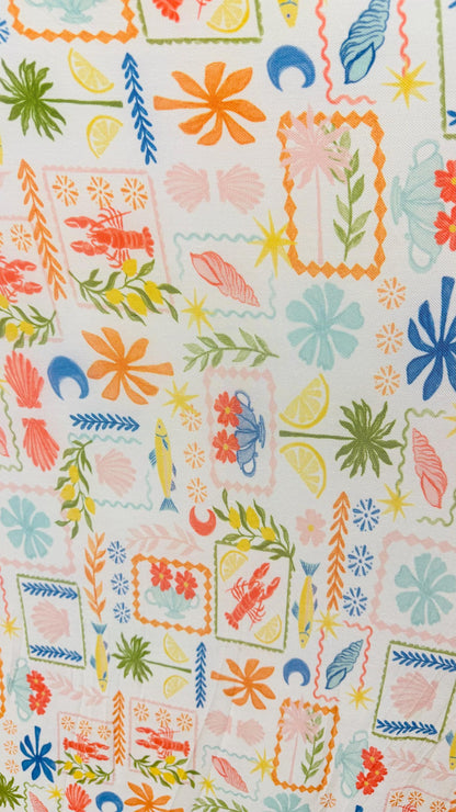 New Sea tropical design print on best quality of power mesh 4way stretch 58/60" Sold by the YD. Ships worldwide from Los Angeles California