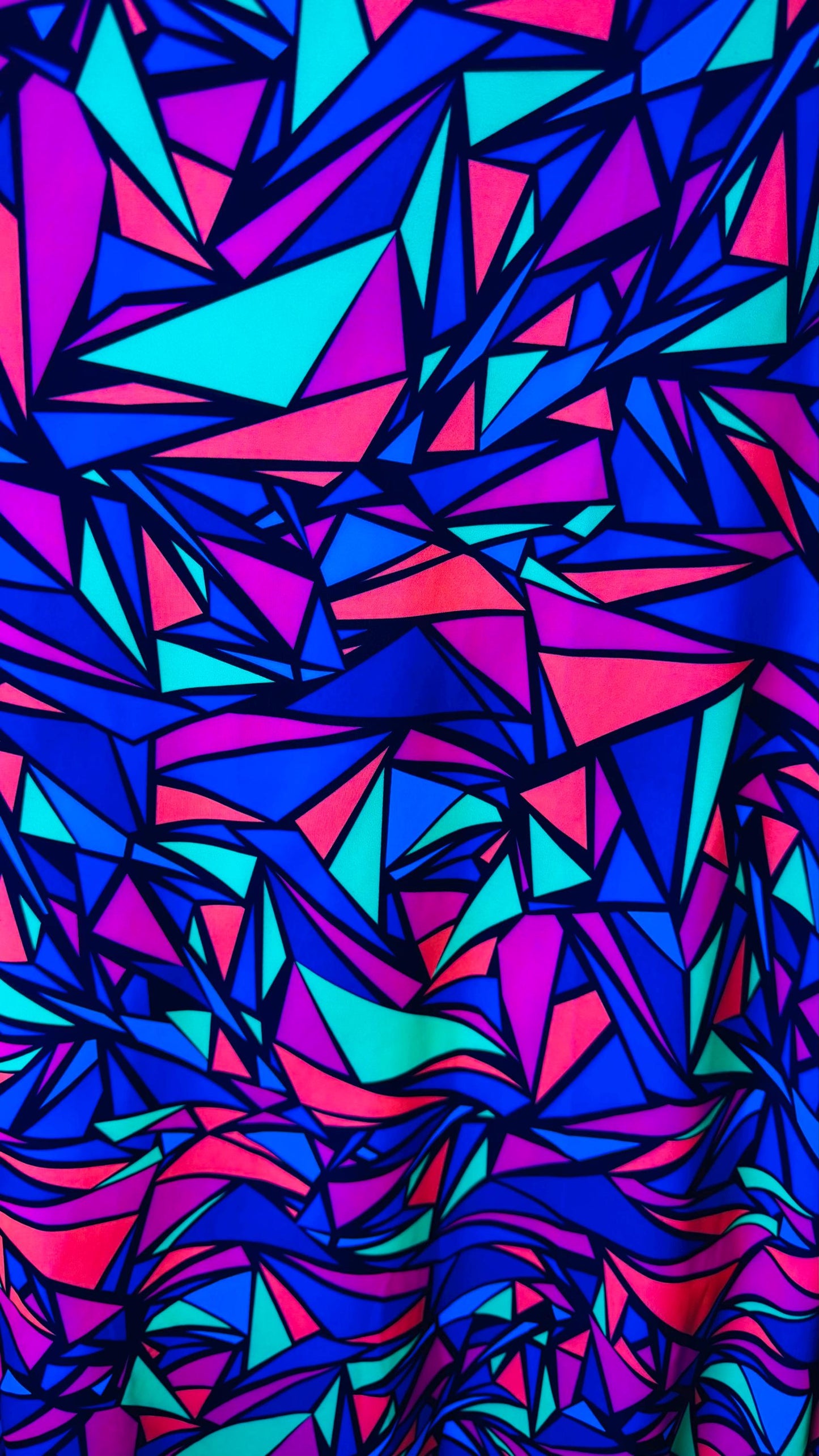 New UV light reflective fabric abstract Shattered Glass design Multicolor on best quality of nylon spandex 4way stretch 58/60" Sold by the Y